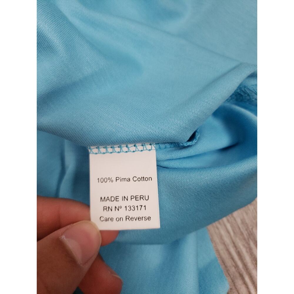 EUC Planet Jersey Short Sleeve Shirt light blue Lagenlook One Size 100% cotton - Picture 6 of 8